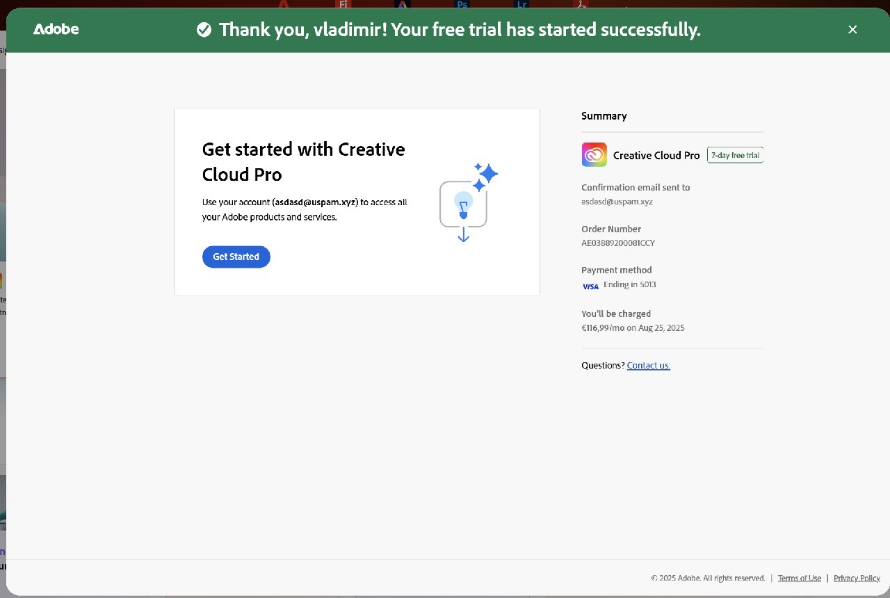 Creative Cloud Start Screen